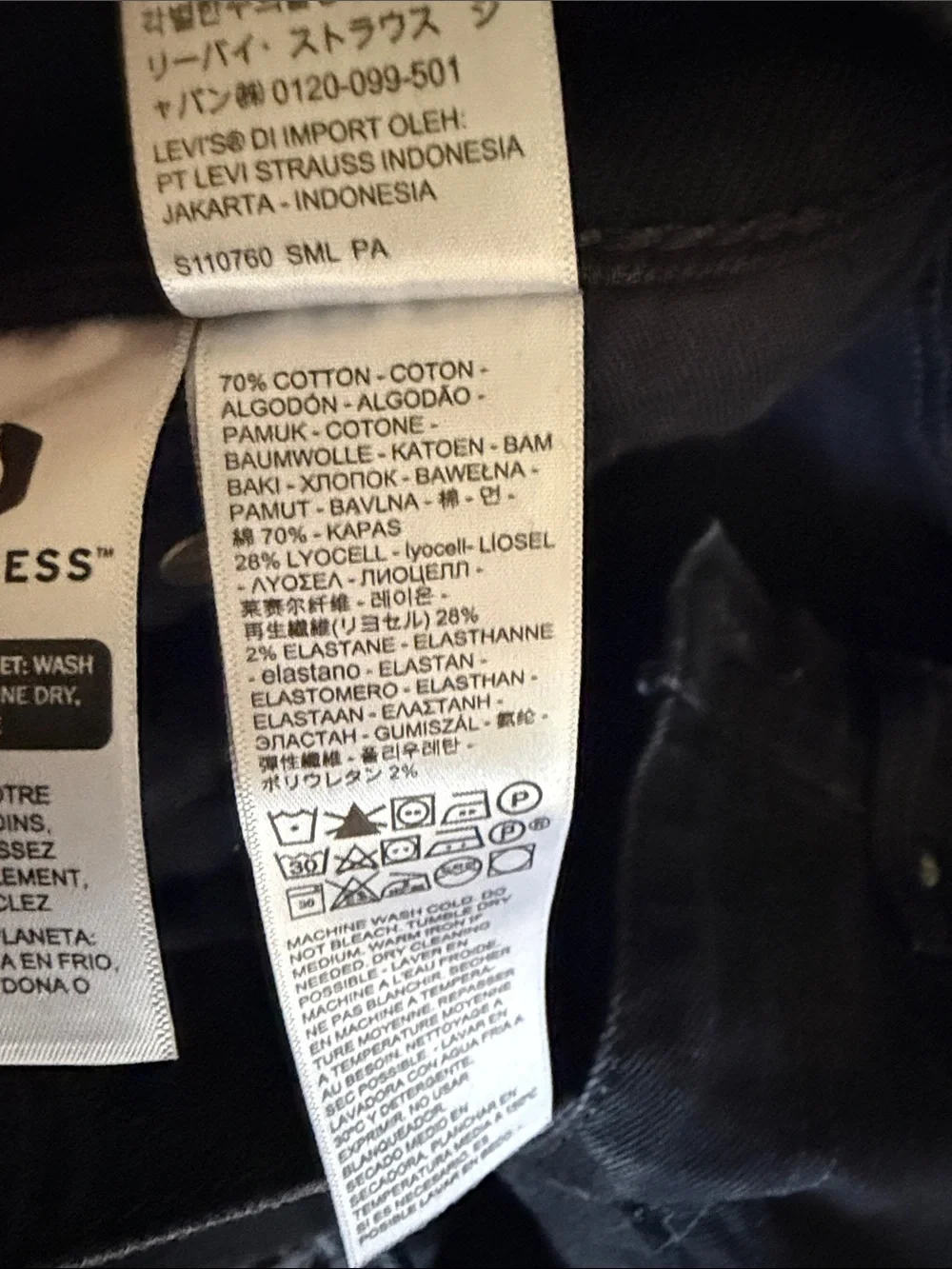 Levi's Men's 502 32x30 Slim Straight Jeans - Black